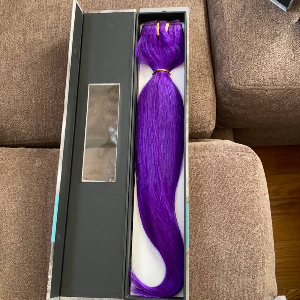 PURPLE Beyond the beauty 100% human hair clip extensions